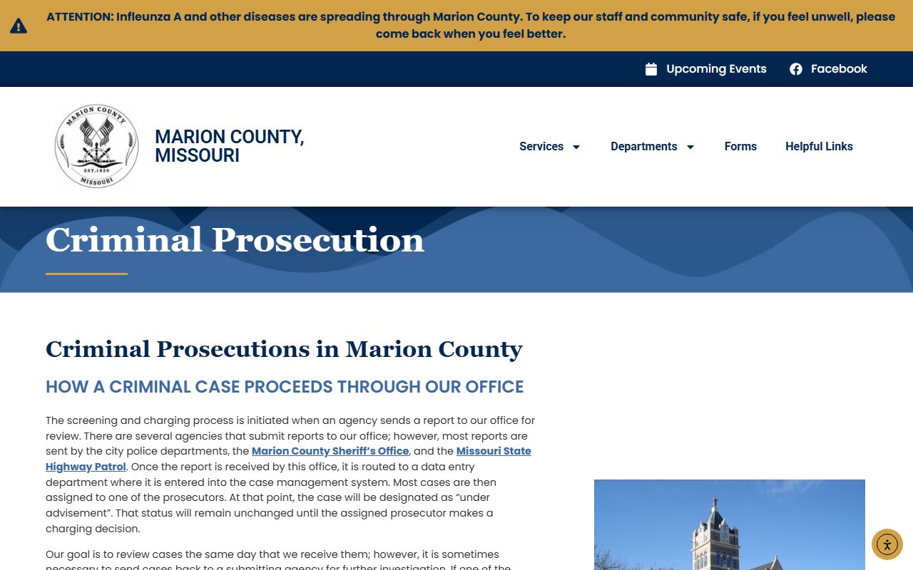 Marion County court records after jail arrest criminal prosecution process