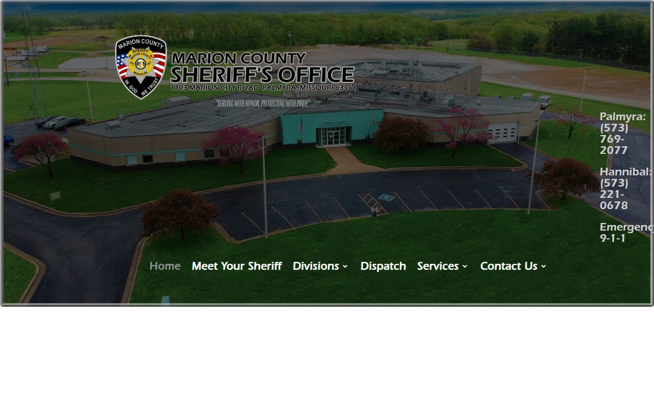 Marion County Jail inmate lookup sheriff homepage with contacts